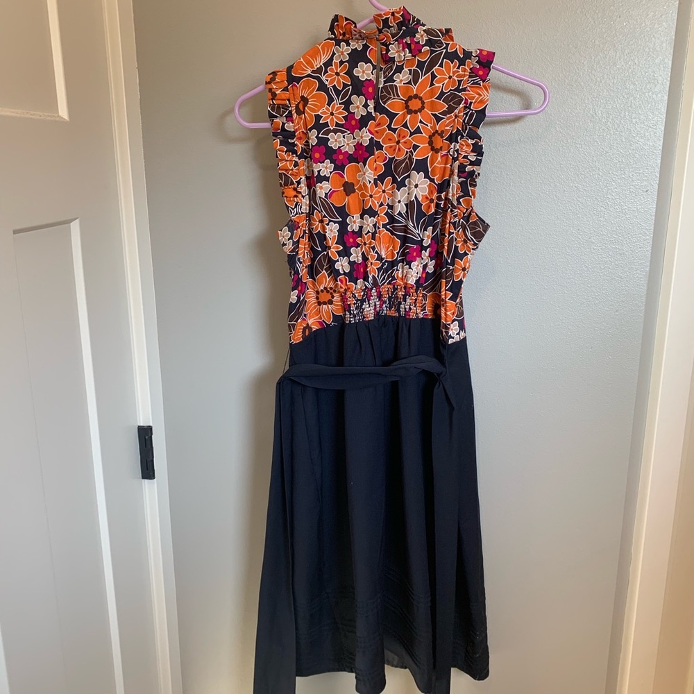 Anthropologie floral and navy dress - Picture 5 of 7